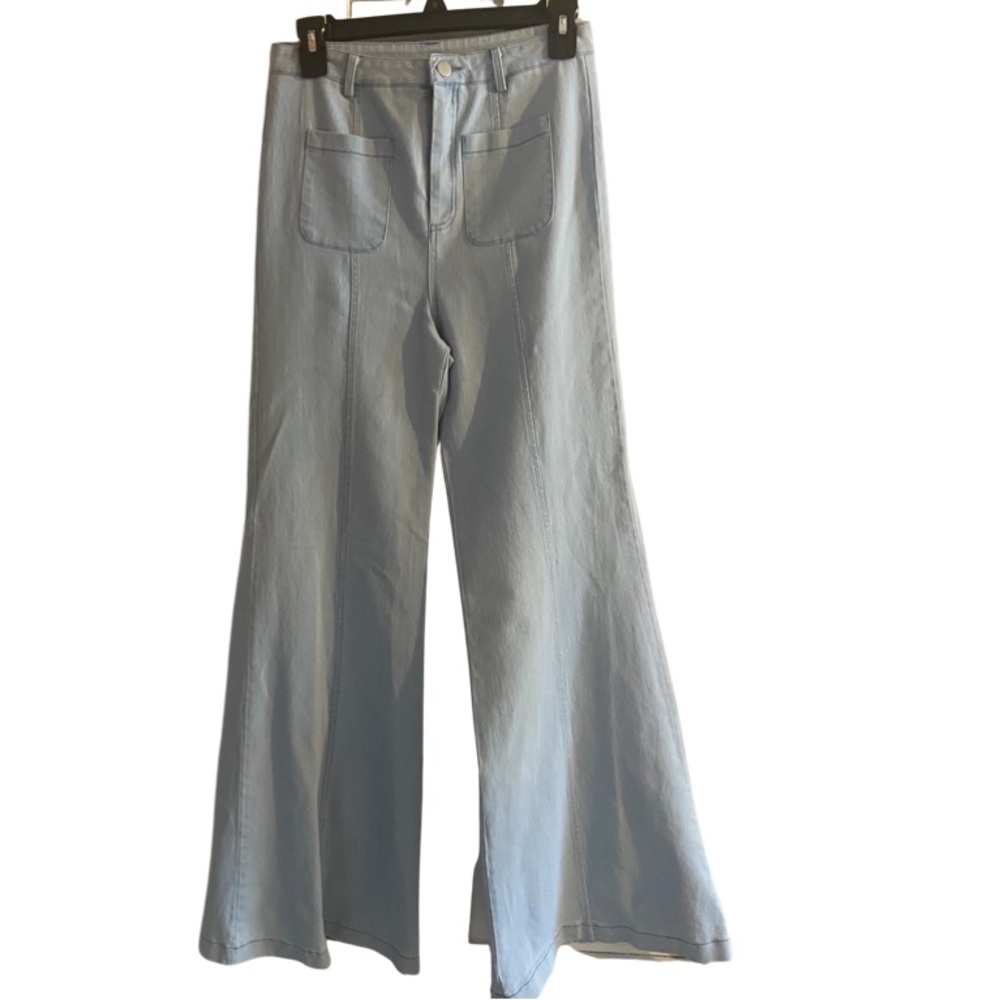 Flying Tomato Vintage Women’s Bell Bottom Flare Leg Jeans Faded Light Wash Lg